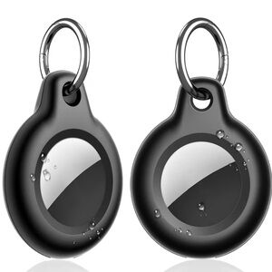SUPFINE AirTag Black Protective Waterproof Keychain Pet Luggage Tag